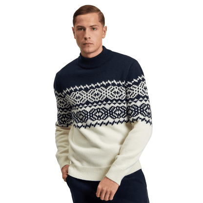 Ben Sherman Mens Mono Fairisle Crew Neck Knitwear Christmas Jumper