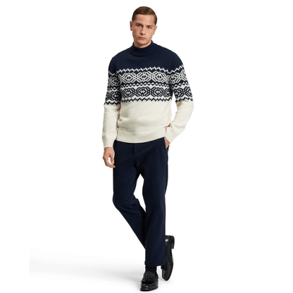 Ben Sherman Mens Mono Fairisle Crew Neck Knitwear Christmas Jumper