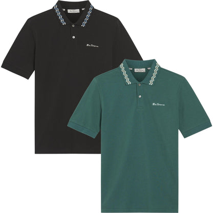Ben Sherman Mens Collar Interest Big & Tall Short Sleeve Polo Shirt