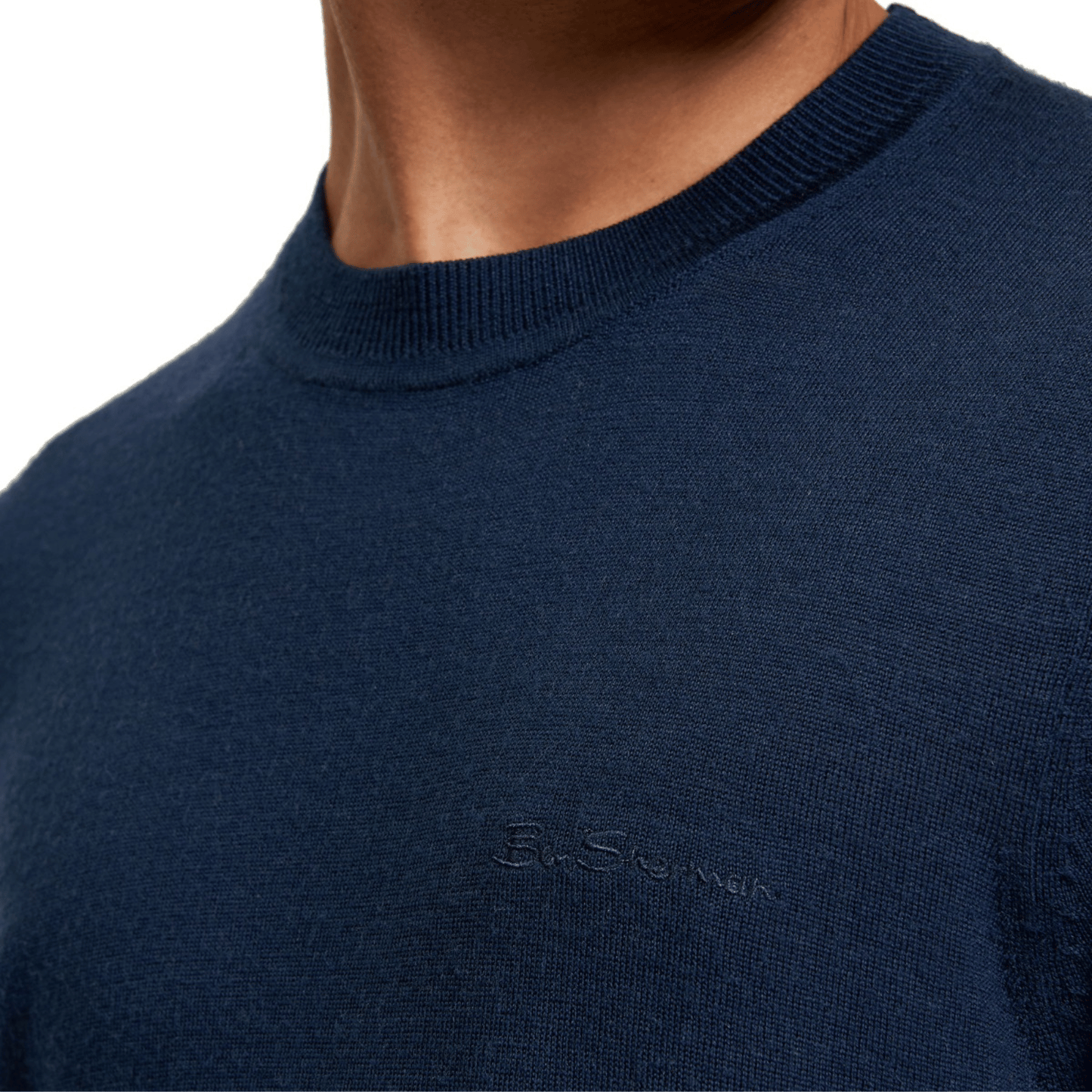 Ben Sherman Mens Merino Crew Neck Knitwear Jumper