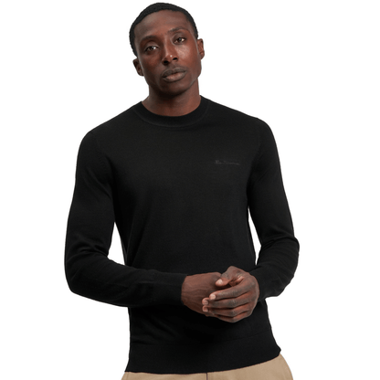 Ben Sherman Mens Merino Crew Neck Knitwear Jumper