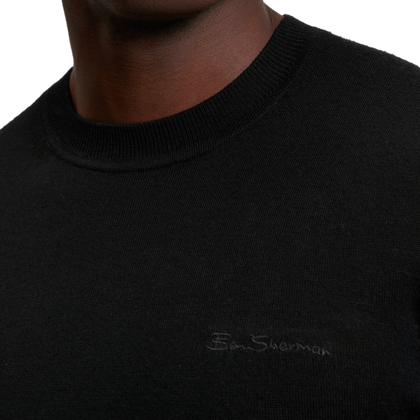 Ben Sherman Mens Merino Crew Neck Knitwear Jumper