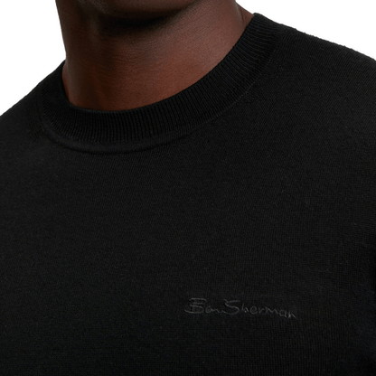 Ben Sherman Mens Merino Crew Neck Knitwear Jumper