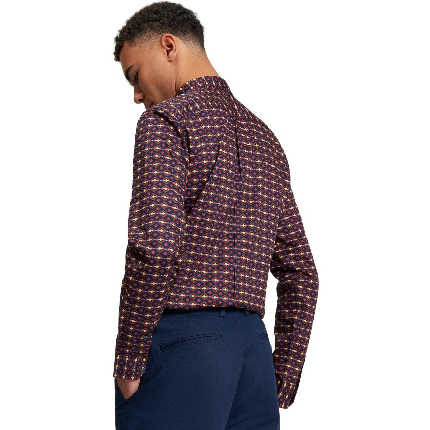 Ben Sherman Mens Craft Geo Print Short Sleeve Shirt