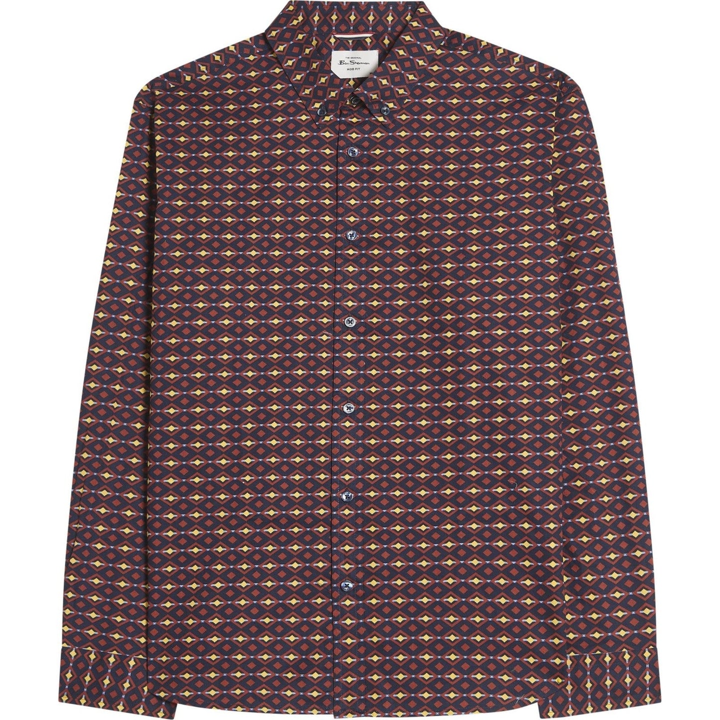 Ben Sherman Mens Craft Geo Print Short Sleeve Shirt