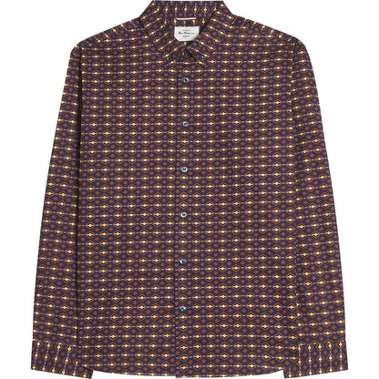 Ben Sherman Mens Craft Geo Print Short Sleeve Shirt
