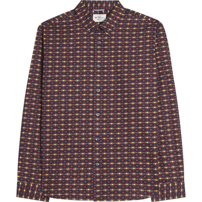 Ben Sherman Mens Craft Geo Print Short Sleeve Shirt
