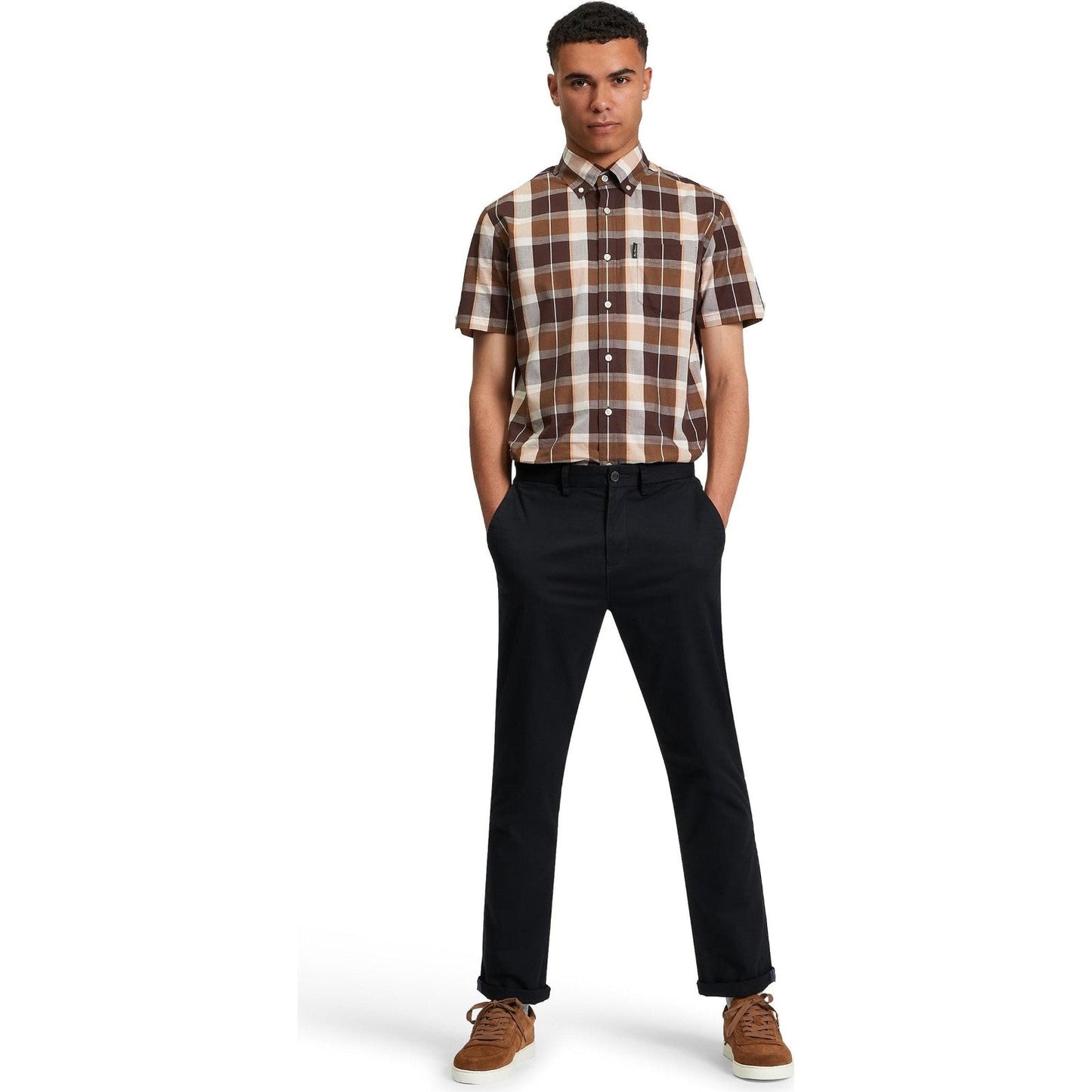Ben Sherman Mens Block Check Short Sleeve Shirt