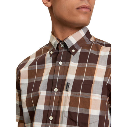 Ben Sherman Mens Block Check Short Sleeve Shirt