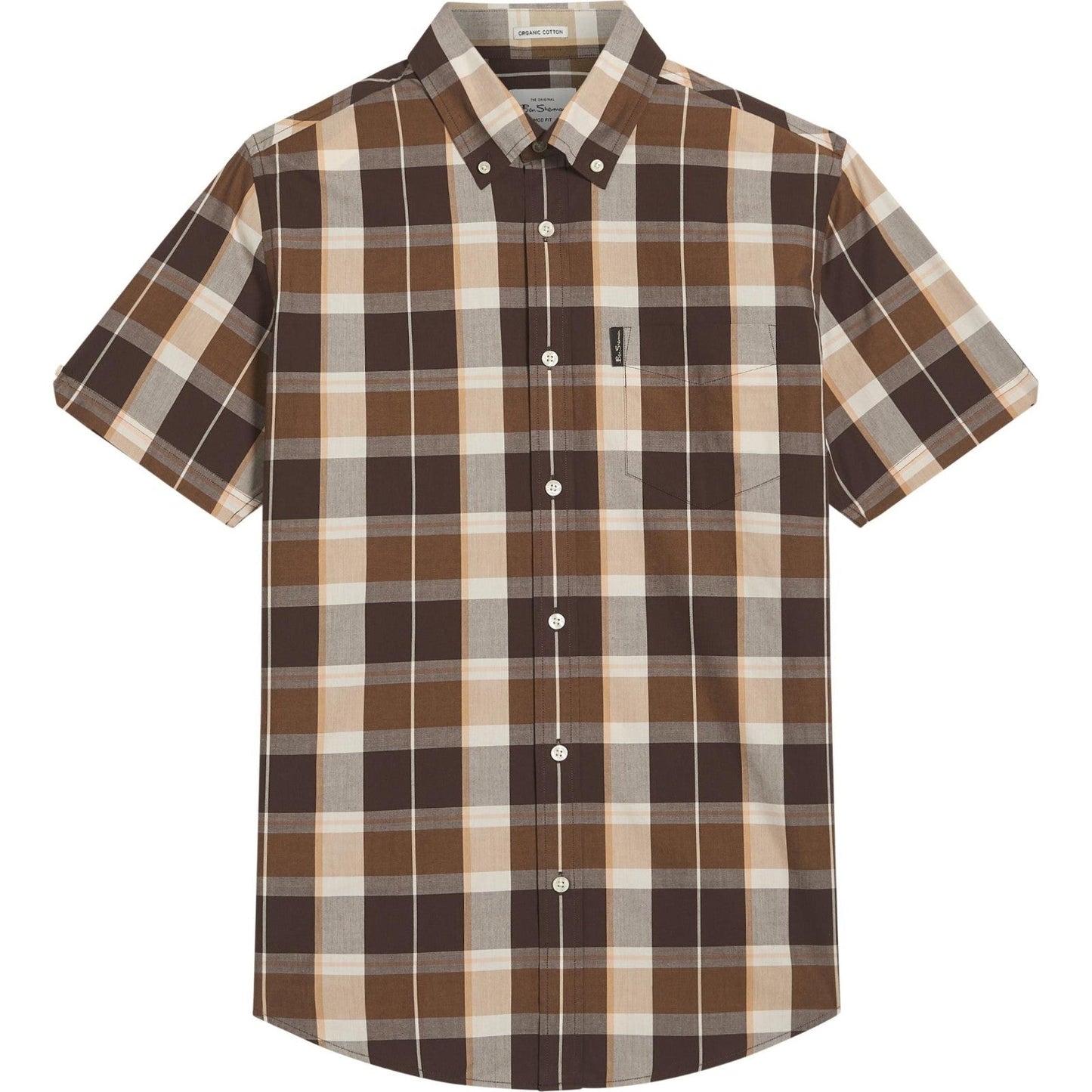 Ben Sherman Mens Block Check Short Sleeve Shirt