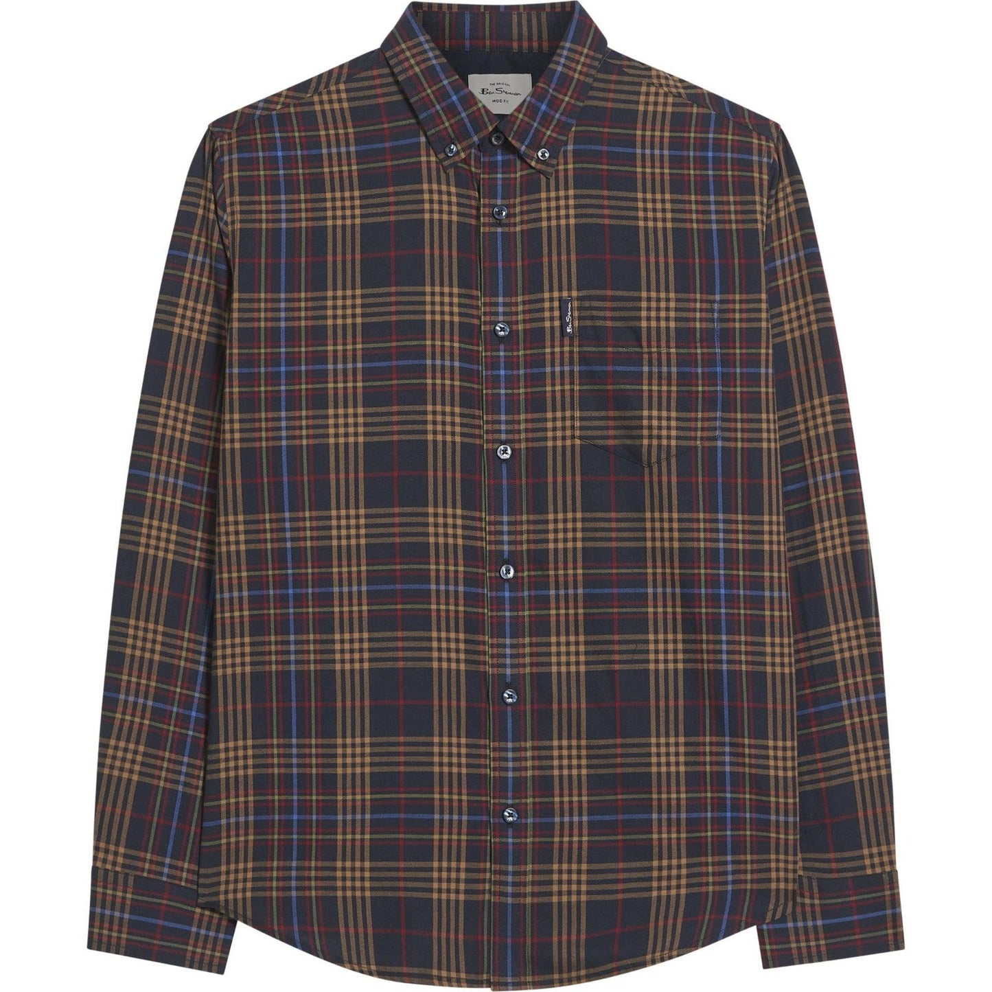 Ben Sherman Mens Multi Check Big & Tall Long Sleeve Shirt