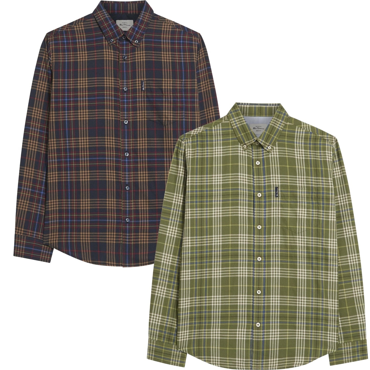 Ben Sherman Mens Multi Check Long Sleeve Shirt
