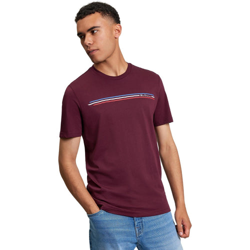 Ben Sherman Mens Core Stripe Graphic Short Sleeve T-Shirt