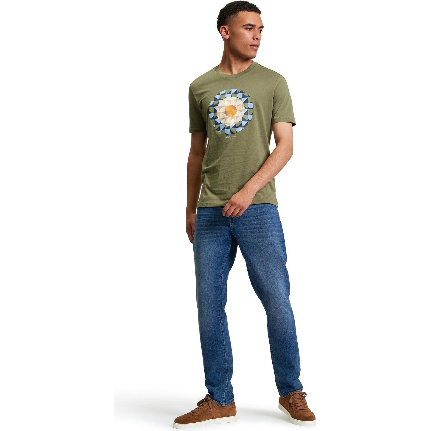 Ben Sherman Mens Geo Target Graphic Short Sleeve T-Shirt