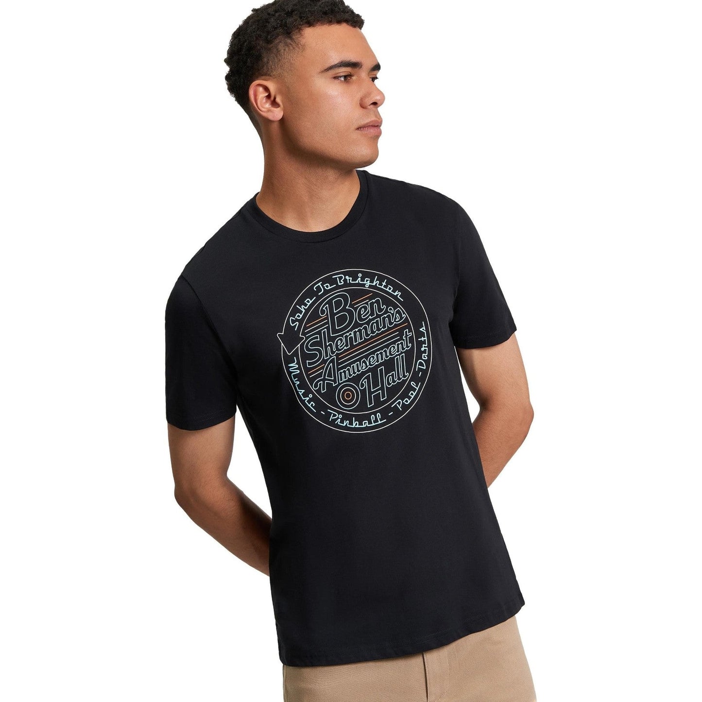 Ben Sherman Mens Amusement Hall Graphic Short Sleeve T-Shirt