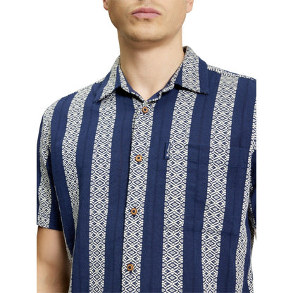 Ben Sherman Mens Block Geo Jacquard Short Sleeve Shirt