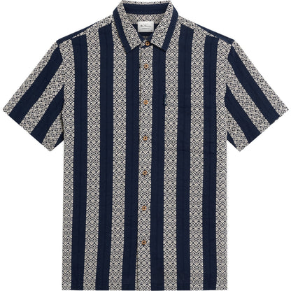 Ben Sherman Mens Block Geo Jacquard Short Sleeve Shirt