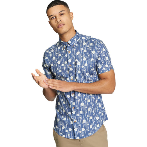 Ben Sherman Mens Floral Bamboo Print Short Sleeve Shirt