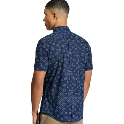 Ben Sherman Mens Floral Geo Print Short Sleeve Shirt