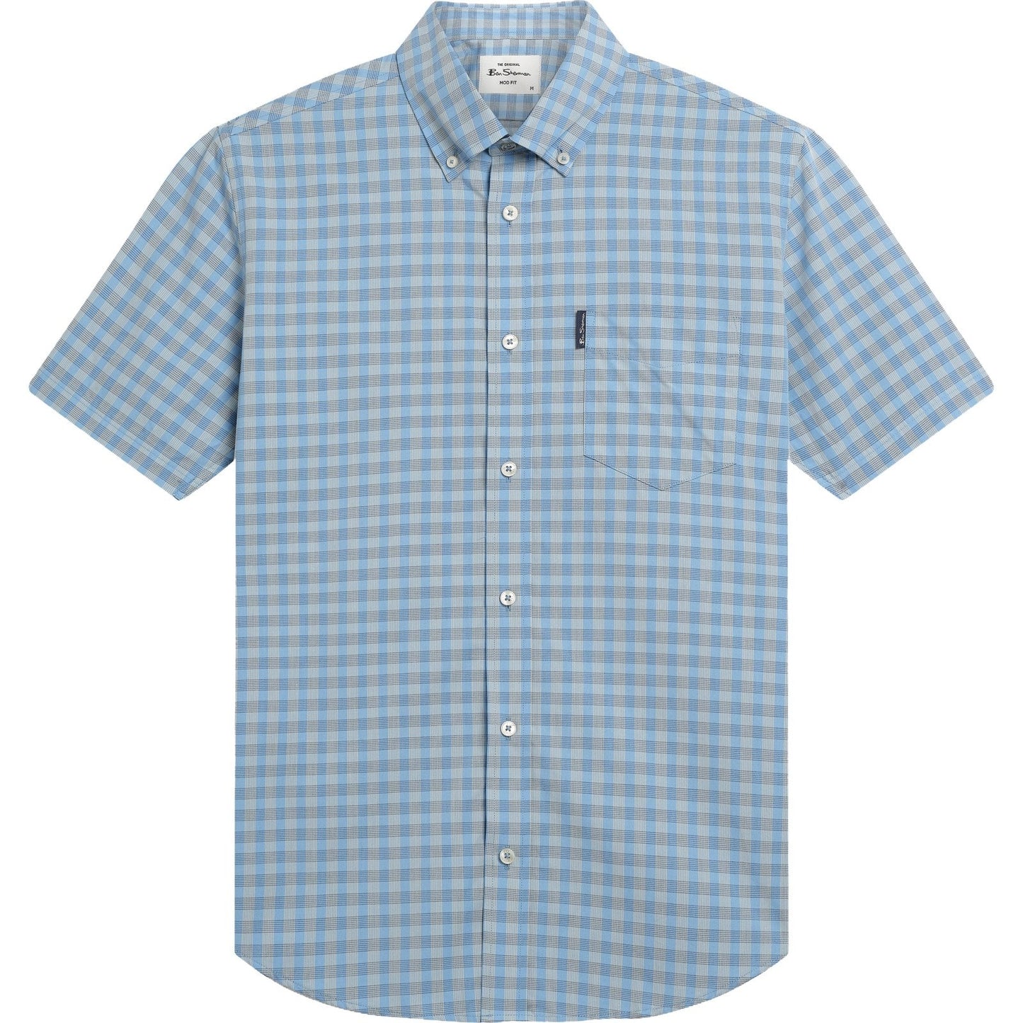 Ben Sherman Mens Linear Gingham Short Sleeve Shirt