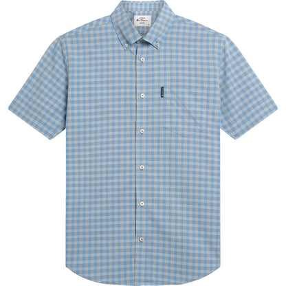 Ben Sherman Mens Linear Gingham Short Sleeve Shirt