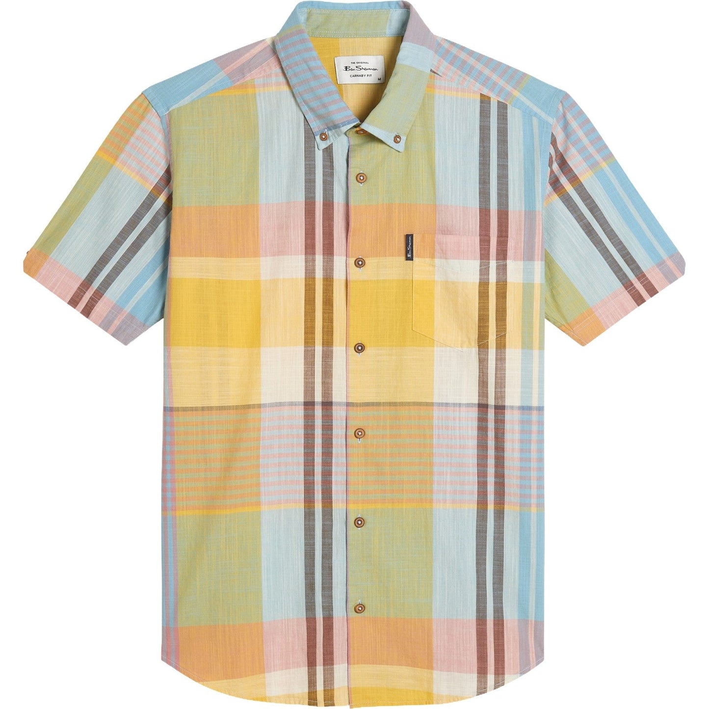 Ben Sherman Mens Large Madras Check Short Sleeve Shirt