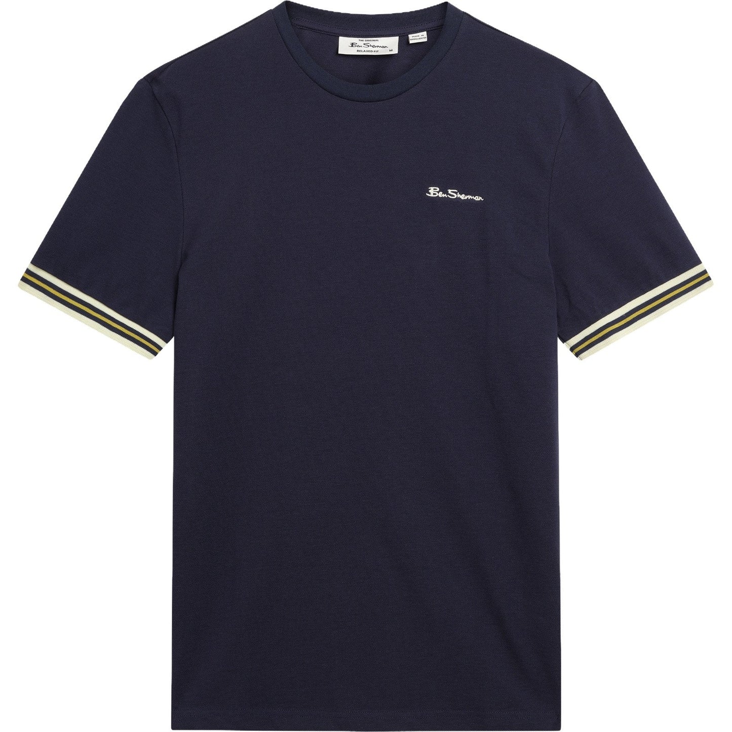 Ben Sherman Mens Pique Tipped Short Sleeve T-Shirt