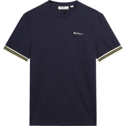 Ben Sherman Mens Pique Tipped Short Sleeve T-Shirt