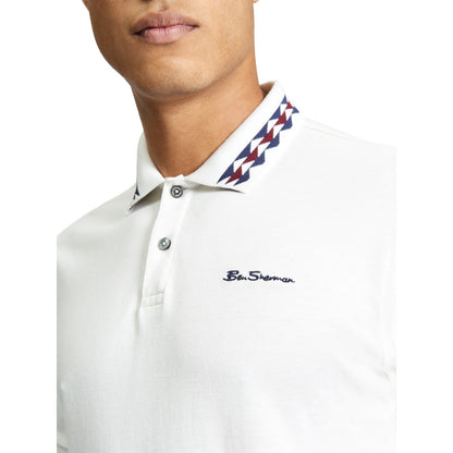 Ben Sherman Mens Collar Interest Short Sleeve Polo Shirt