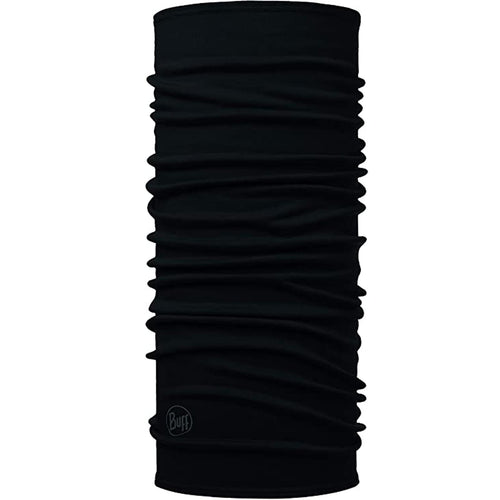 Buff Midweight Merino Wool Solid Bandana Neck Gaiter - Black