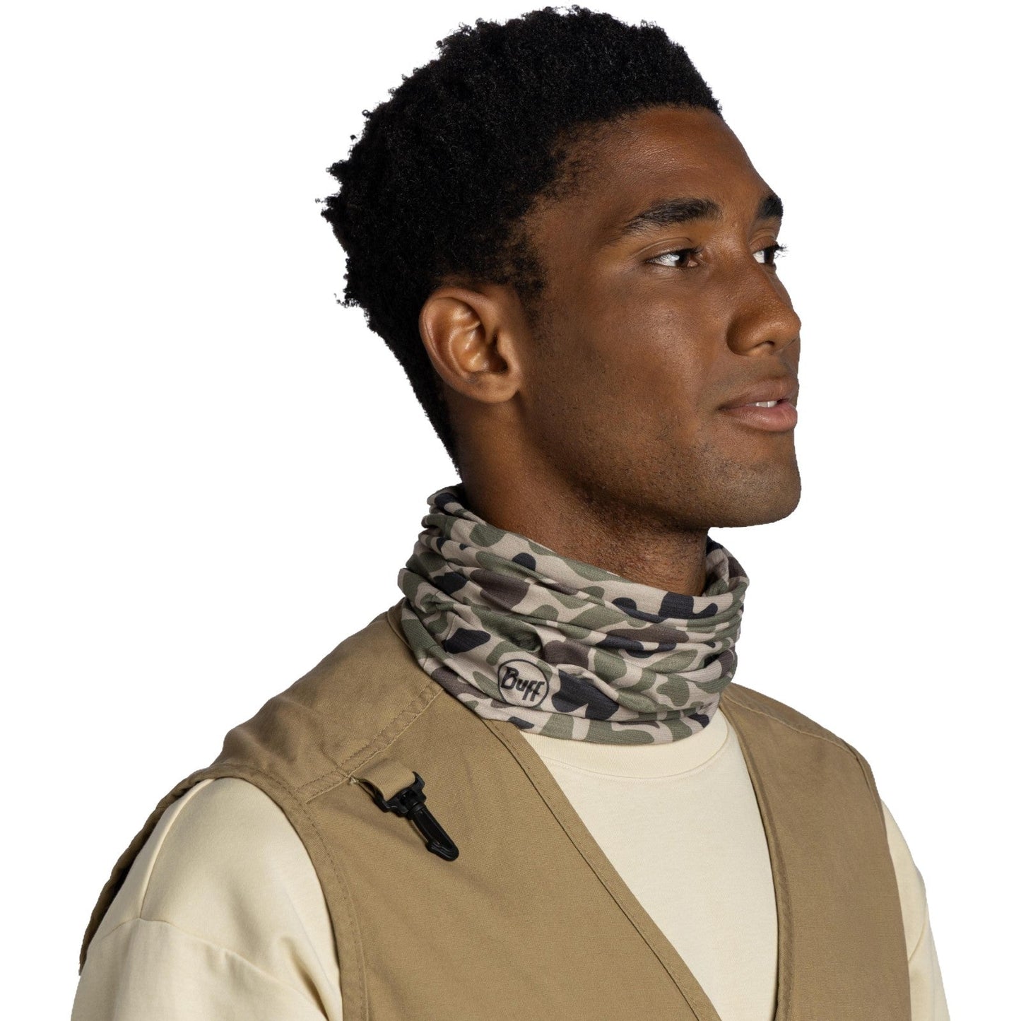Buff Angler Coolnet Uv® Blax Neck Gaiters - Khaki - OS