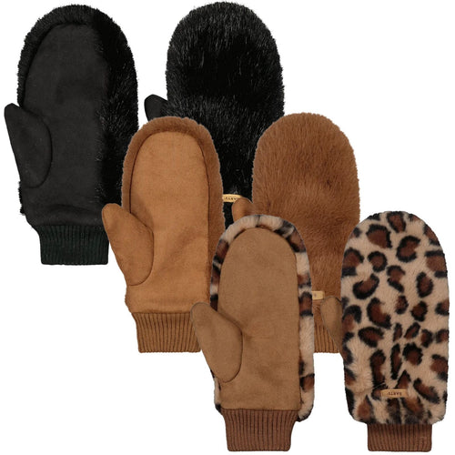 Barts Womens Fur Mitts Knitted cuff Mittens