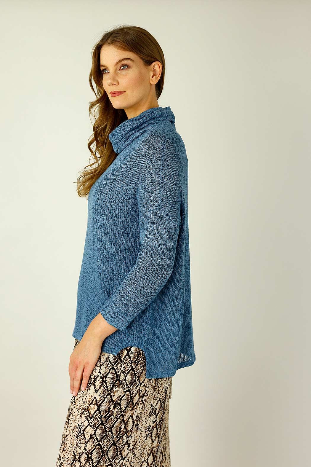 Denim Liberty Knit Turtle Neck