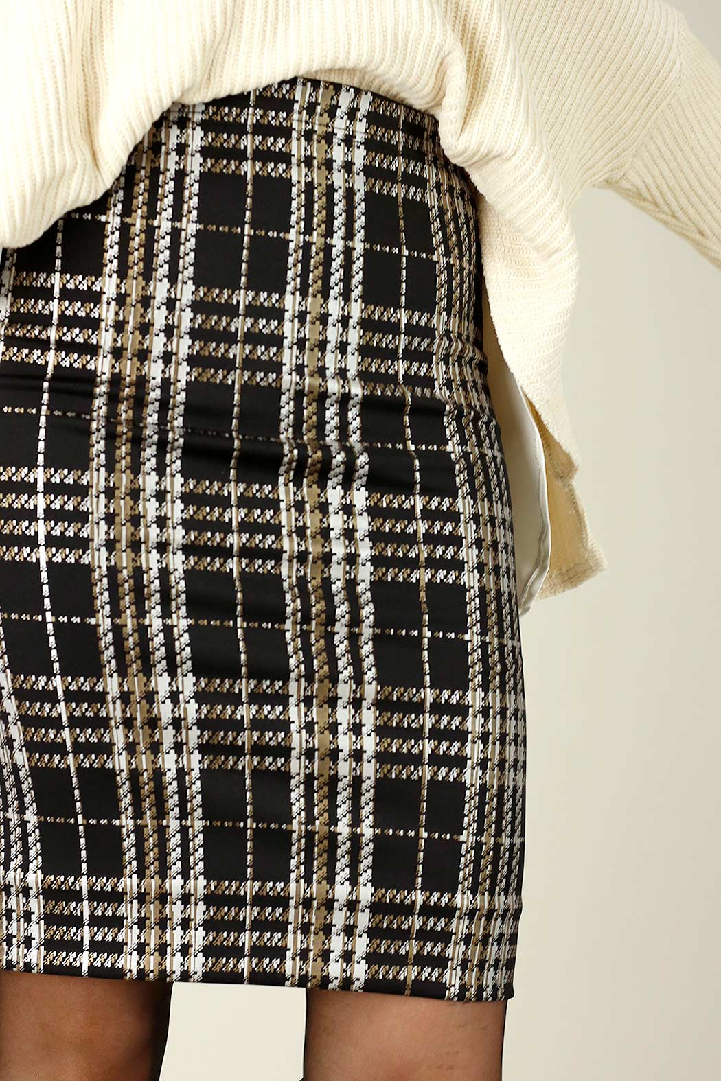 Gold Check Mini Skirt - FINAL SALE