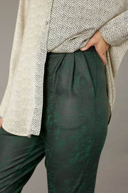 Forest Leatherette Slouch Pant