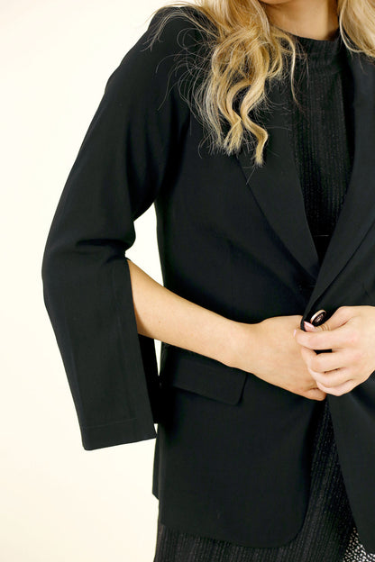 Flax Military Blazer - Black - SALE
