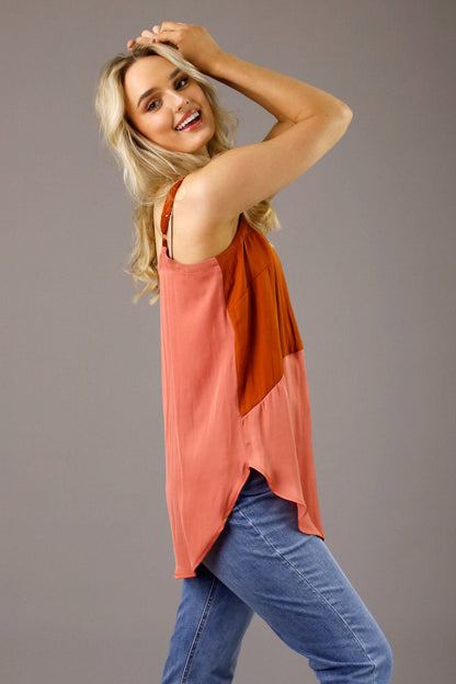 Coral Seta Splice Cami - FINAL SALE