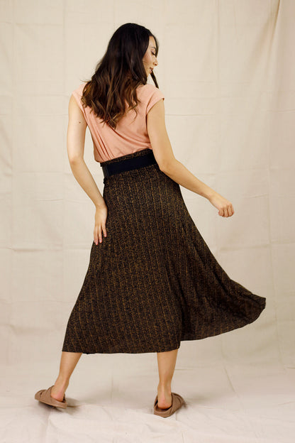 Gold Lurex Pleat Skirt - SALE
