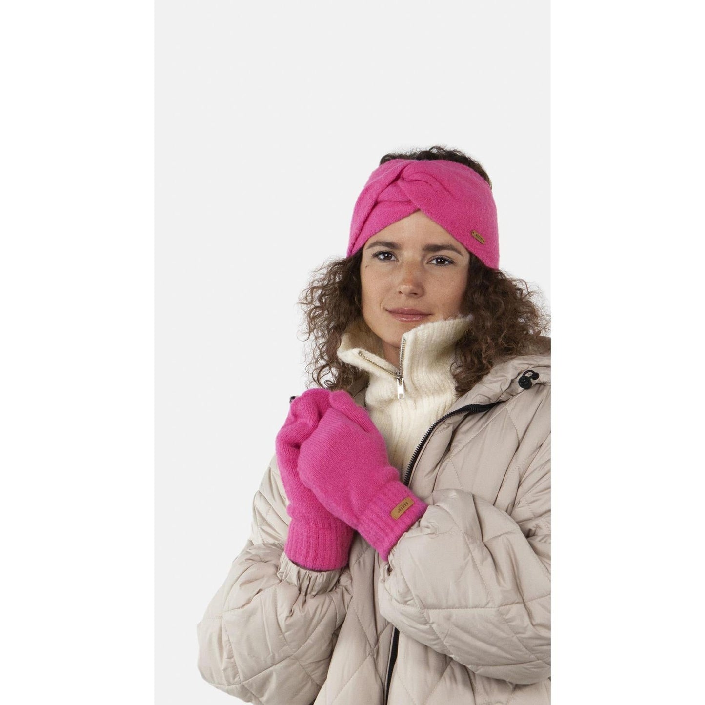Barts Womens Witzia Comfy Knitted Fleece Lines Mittens