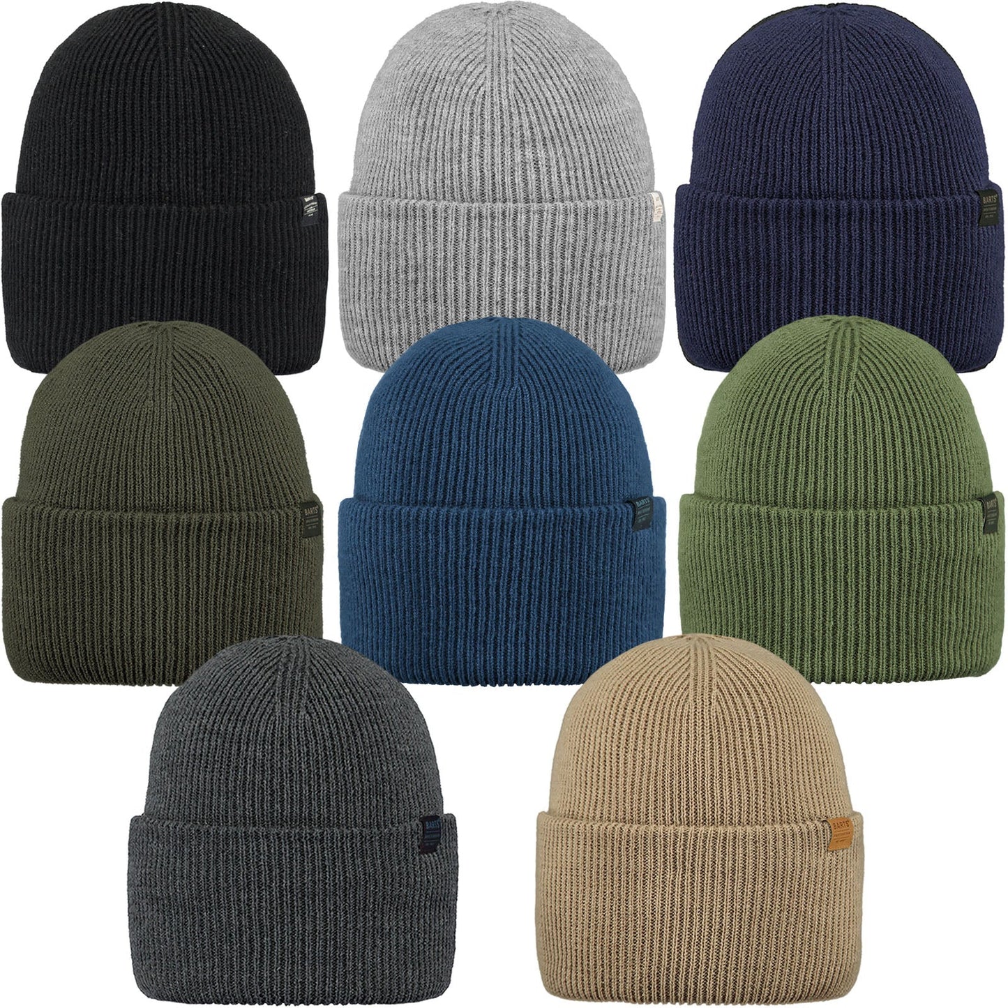 Barts Haveno High Cuffed Ribbed Knit Stretchy Beanie Hat
