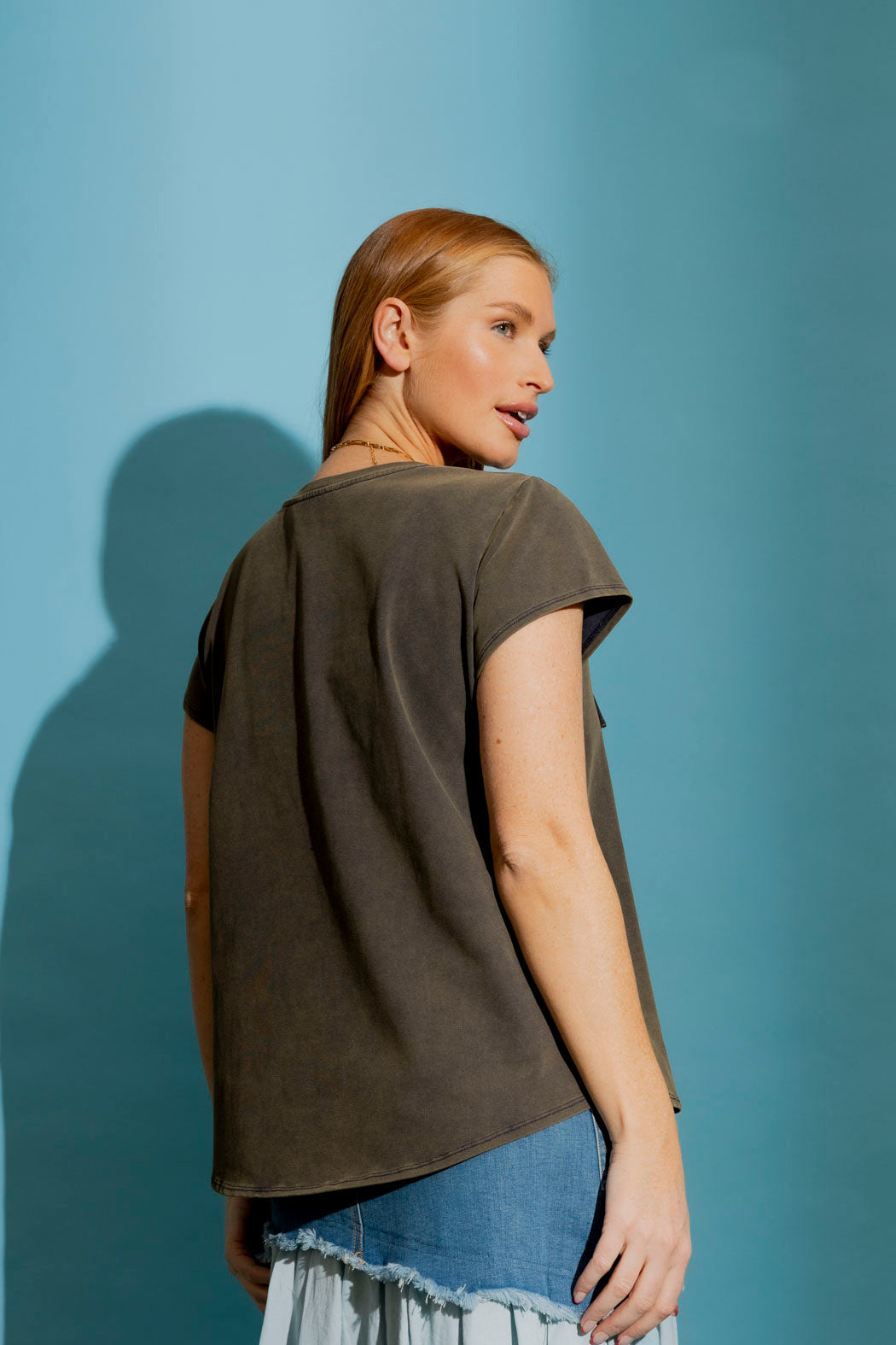 Dark Taupe Washed Cornelli T-Shirt