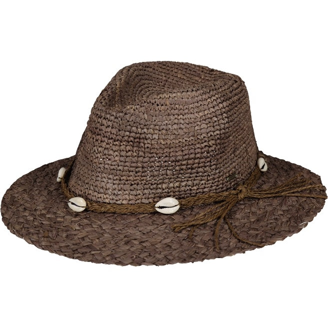 Barts Womens Alora Fedora Straw Hat - Coffee - M