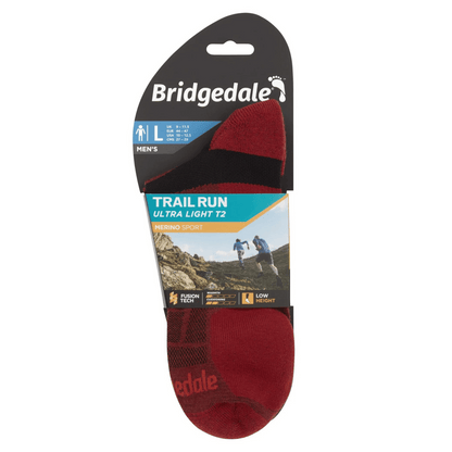 Bridgedale Mens Trail Run Ultralight T2 Merino Sport Low Socks