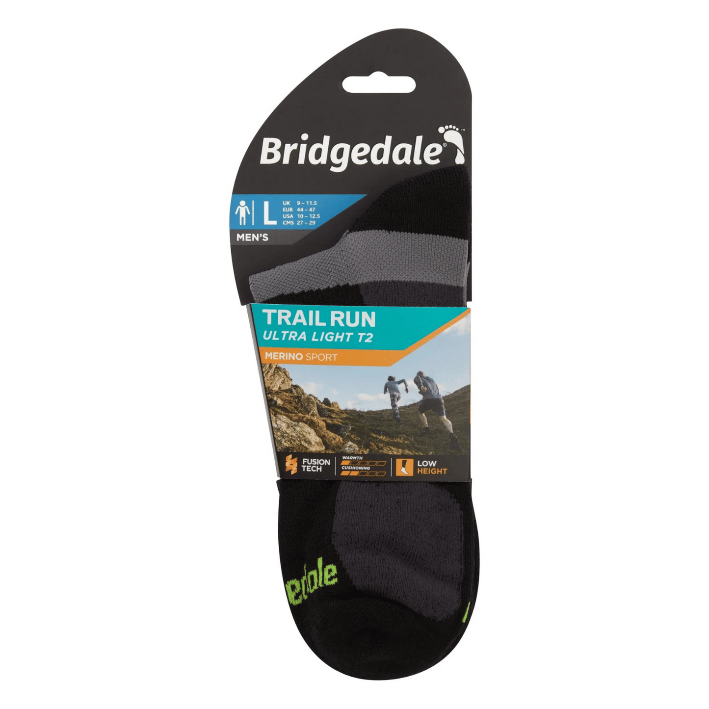 Bridgedale Mens Trail Run Ultralight T2 Merino Sport Low Socks