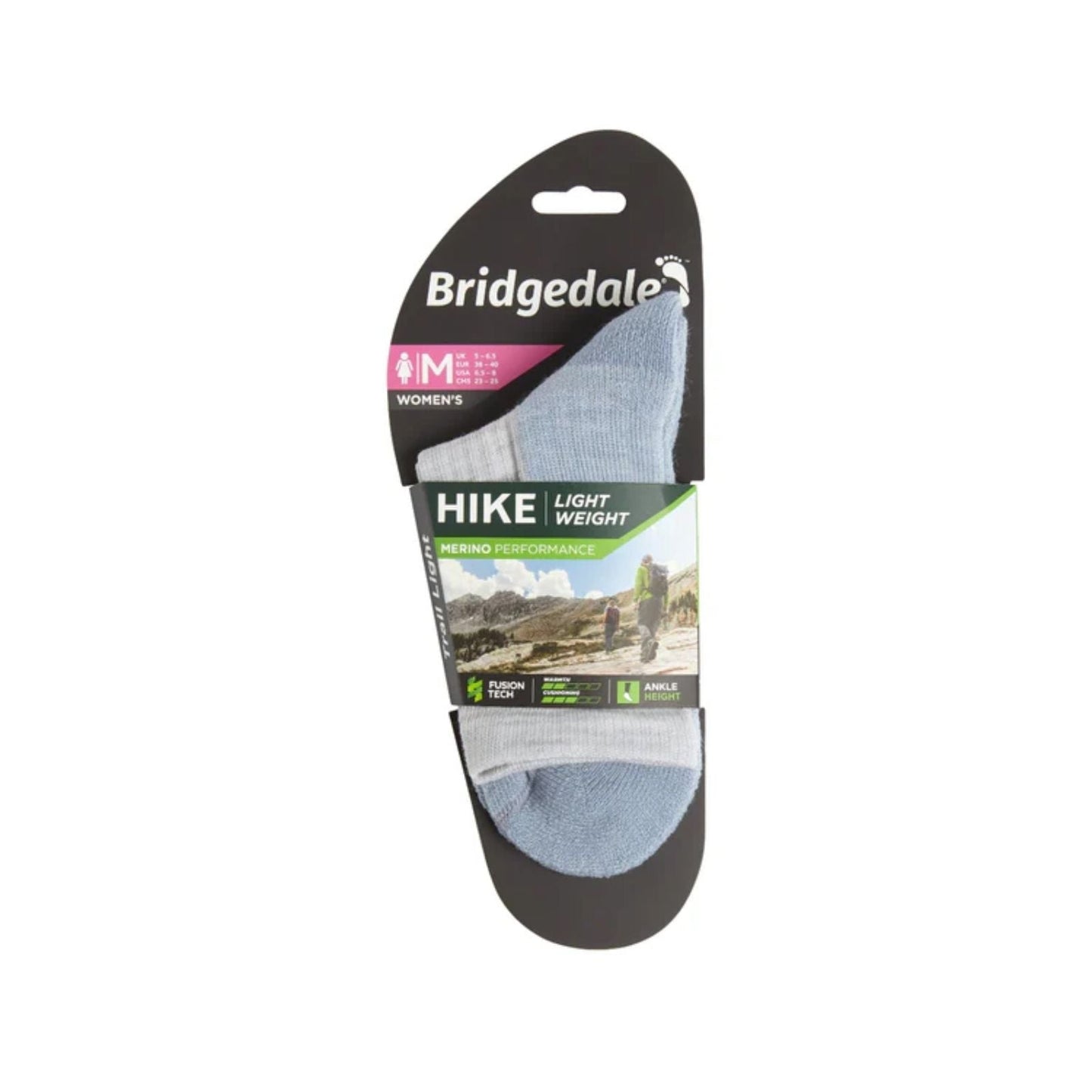 Bridgedale Womens Hike Lightweight Merino Performance 3/4 Crew Original Socks