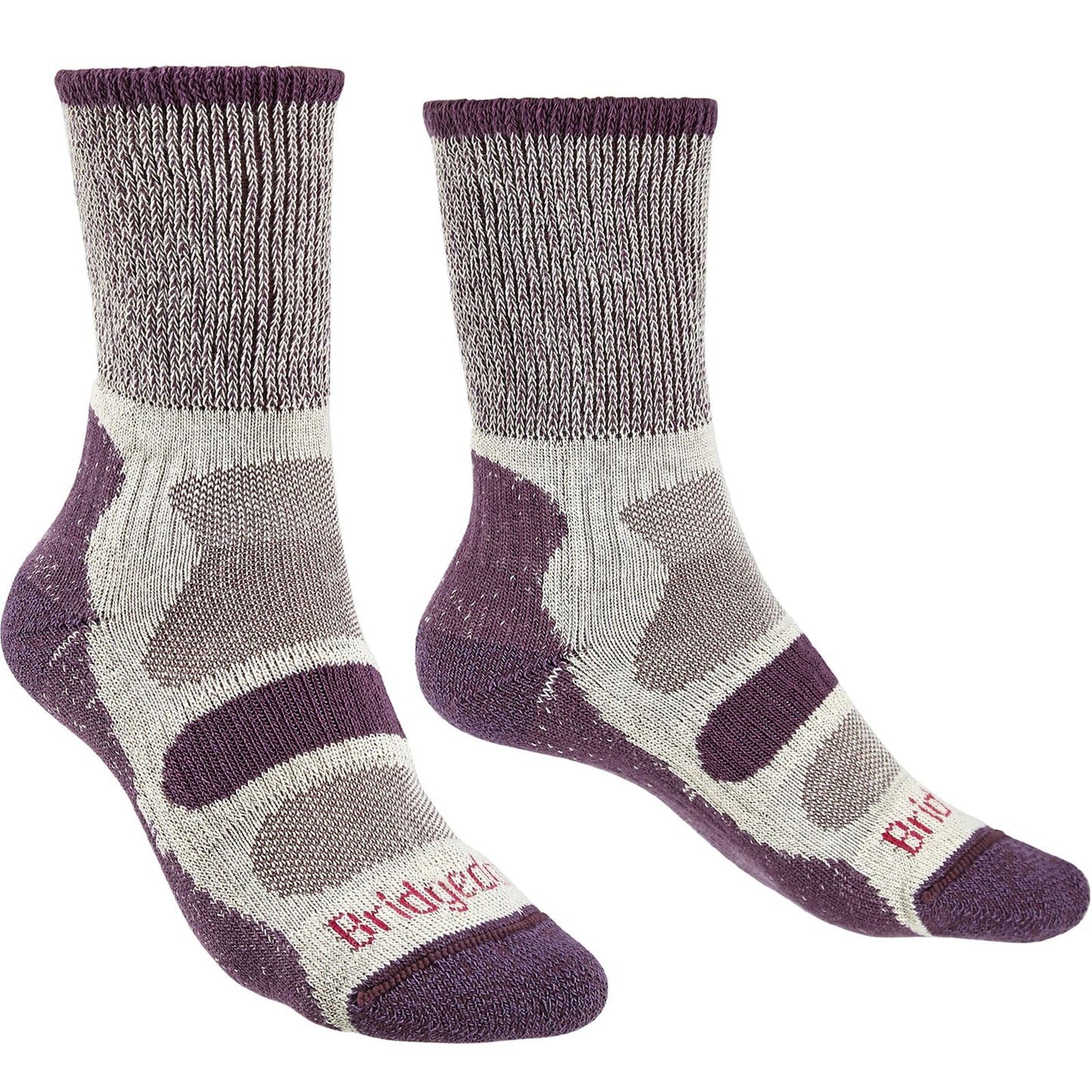 Bridgedale Womens Lightweight Coolmax Comfort Walking Socks - Plum