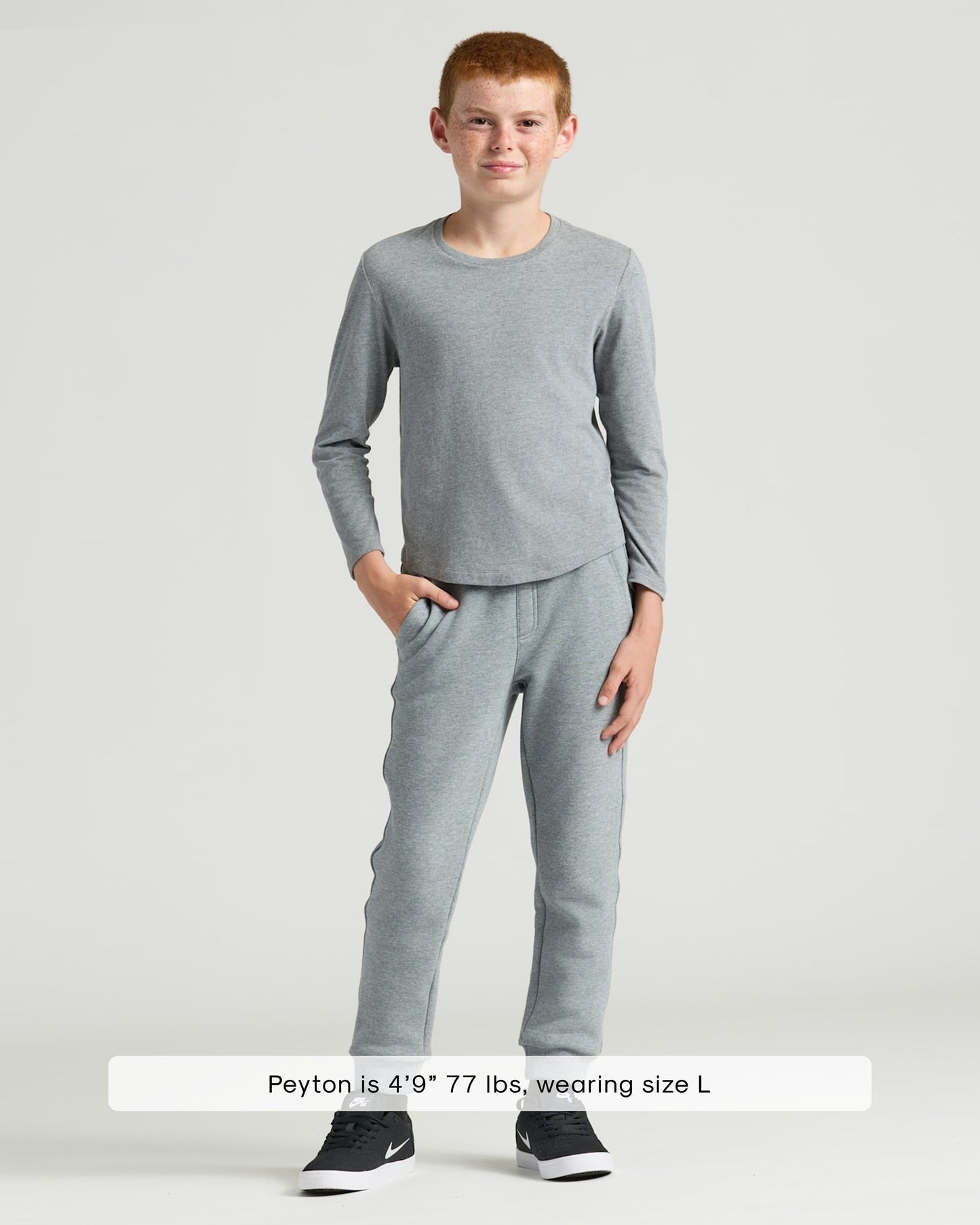 Boys' Classic Long Sleeve Curved Hem Crew Neck 6-Pack