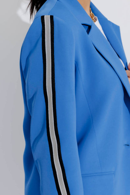 Electric Euro Stripe Boyfriend Blazer