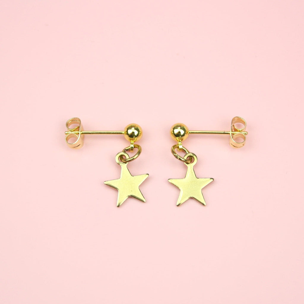 Star Drop Earrings (Gold Plated)