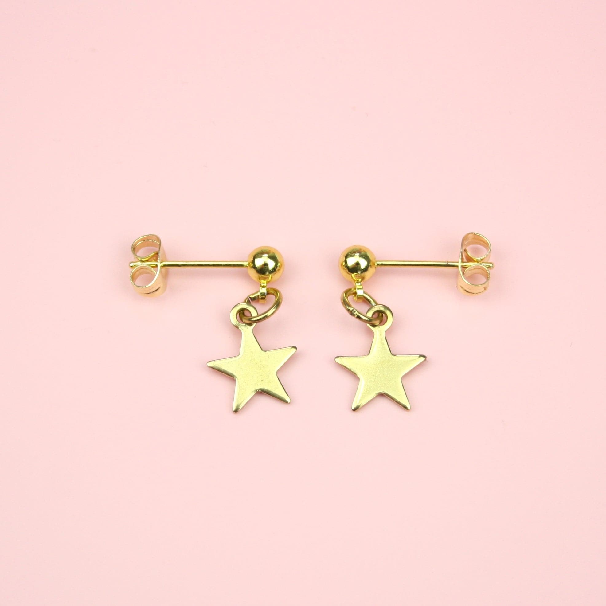 Star Drop Earrings (Gold Plated)